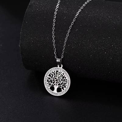 Collier Arbre De Vie Argenté | Étincelant