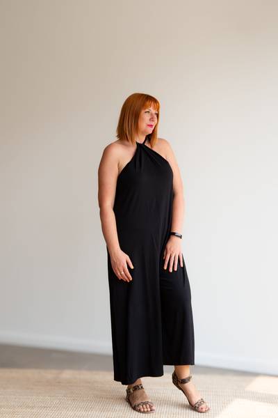 Hannah Halter Jumpsuit -Black -Size B