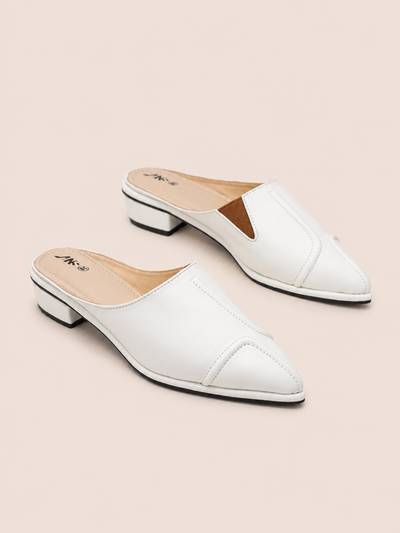 Classic Pointed Toe Low Heel Mule Shoes for Women  | Nawabi Shoes