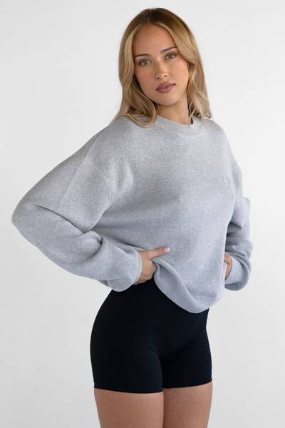 Natural Knit Sweater - Heather Grey