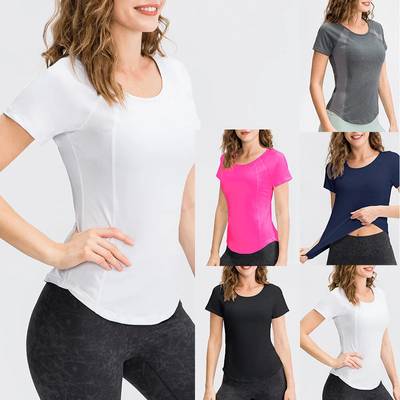 Women’s Quick Dry Yoga Workout Top Breathable Fitness Running Gym T-Shirt