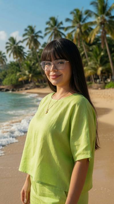 rossaudrey92107 wearing Jodie Top -Lime Linen