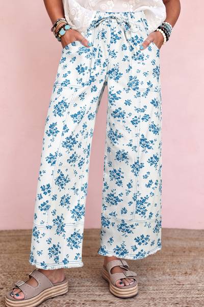 Madeline Hope Floral Straight-Leg Jeans