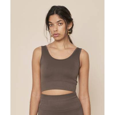Soft Rib Seamless Crop Top - Coco Powder