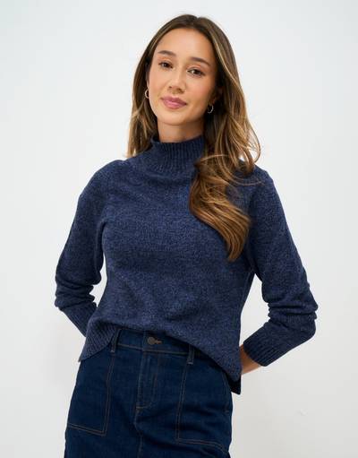 Crew Clothing Women's Harmony Saddle Shoulder Funnel Neck Jumper in Nightstr