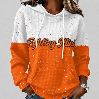 Personalized College Team Waffle Hoodie – Custom Team Name Game Day Spirit Pullover