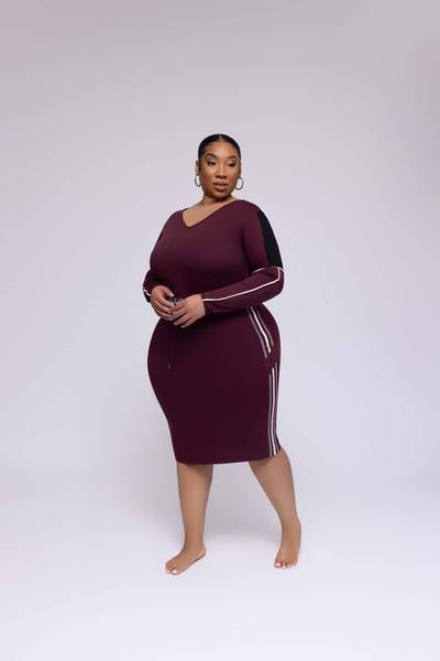 Burgundy Active 2-Piece Top & Skirt Set