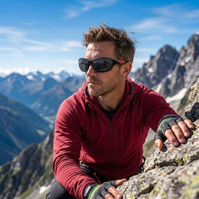 Gafas de Sol Deportivas Envolventes para Hombre con Lentes Espejadas