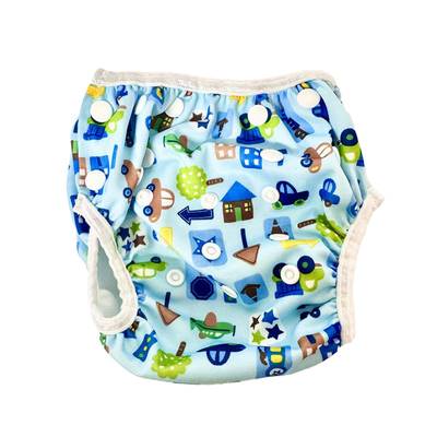 Reusable Swim Diaper | One Size Fits All | Light Blue Transport