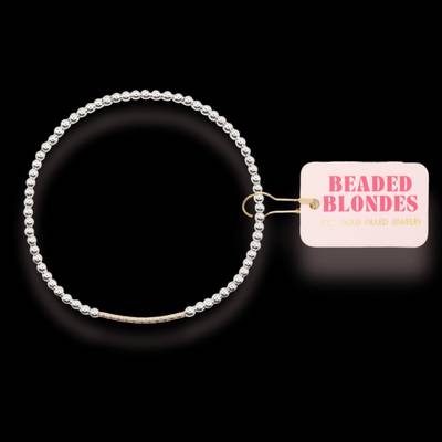 Dainty Bar Bracelet in Silver with Gold