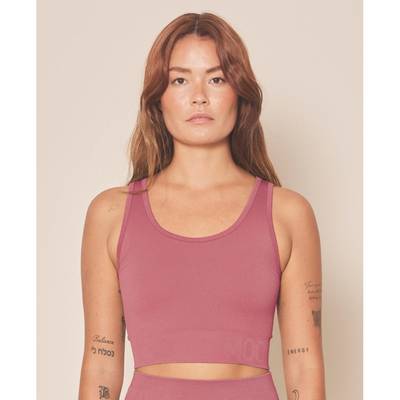 Soft Rib Seamless Crop Top - Blush