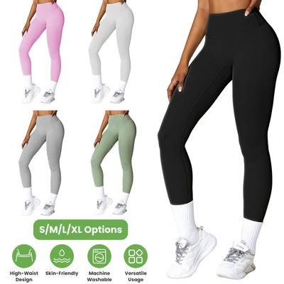 Women's High Waist Compression Leggings — Tummy Control, No Front Seam, 25" Inseam | S–XL, 5 Colors