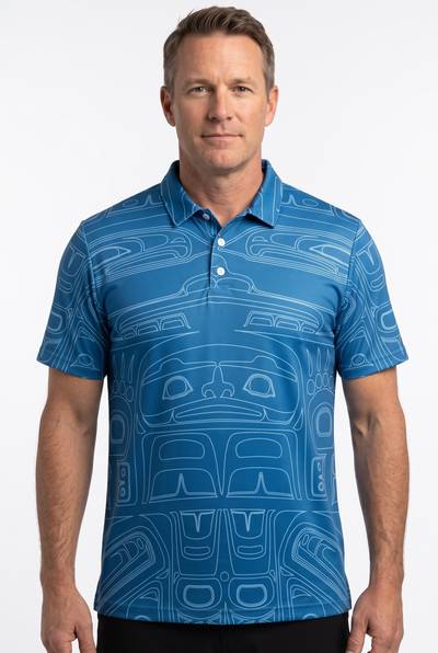Men's Polo Shirt - Spirit Bear Blue