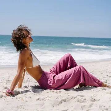 Berry Harem Pants with Pockets