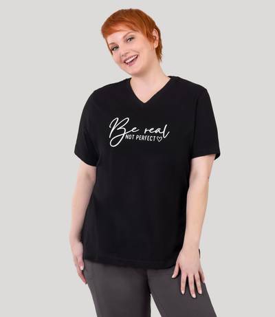 Designer Graphic V-Neck Tee Be Real