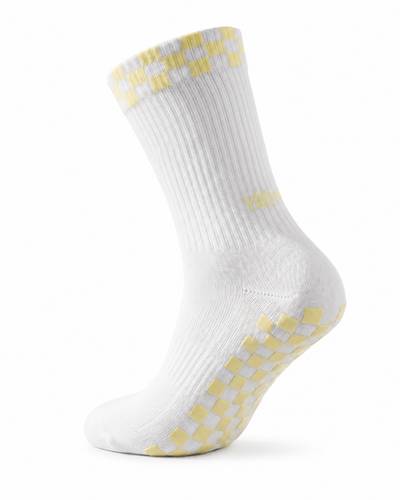 Eco Bamboo Pilates Grip Socks - Butter Yellow Block